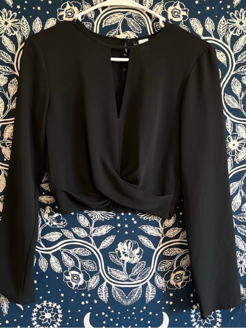 Divided Black Twist-Front Top